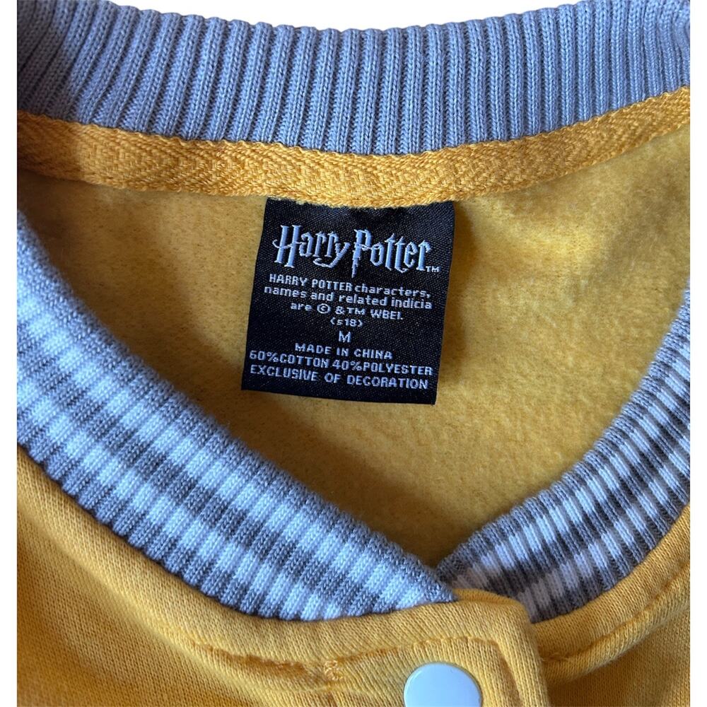 Women’s M Harry Potter Hufflepuff Lightweight Varsity Hogwarts Letterman Jacket - Picture 10 of 10